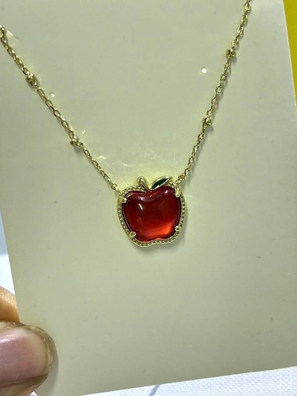 Kendra Scott Apple Pendant Necklace in Gold & Red NWT